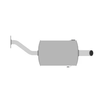 Car muffler speed power vector symbol icon. Transport double tailpipe parts f Stock Illustration