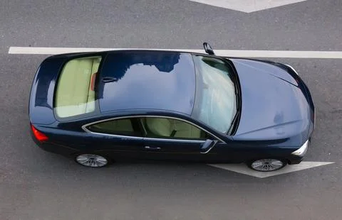 Car on the multiband highway Stock Photos