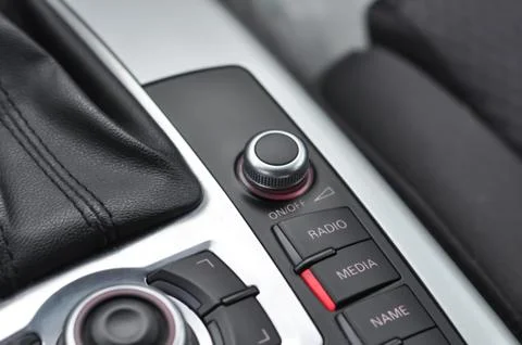 Car On off multimedia buttons Fotos Stock