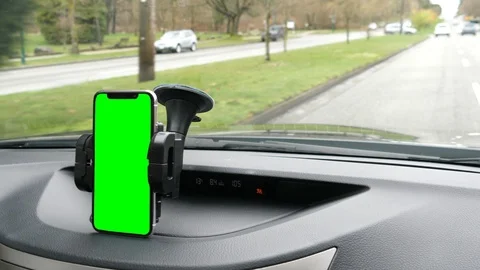 Car Navigation GPS Mobile Phone Driving App Map Driver Cellphone Driver Stock Footage 93217702
