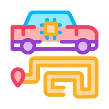 Car navigation icon vector outline symbol illustration Stock Illustration