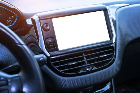 Car navigation system display isoalted for mockup. Stock Photos
