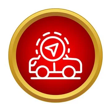 Car navigation system icon showing location marker Illustrazione stock