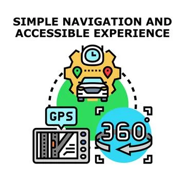 Car navigation system providing accessible driving experience 스톡 일러스트