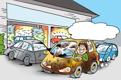 The car needs a car wash Stock Illustration