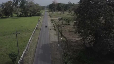 CAR NEXT TO THE BEACH 4K DRONE Stock Footage 158583612