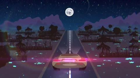 The car at the night road Видео 157218163
