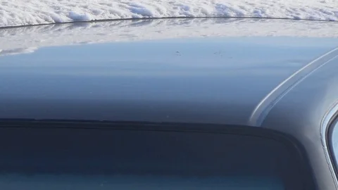 The car is noticeable by snow Video stock 108390679