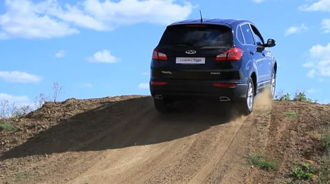 Car offroad driving view from the back 스톡 동영상 47834502