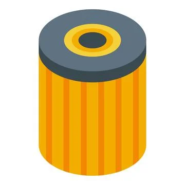 Car oil filter protecting engine performance, isometric view Stock Illustration