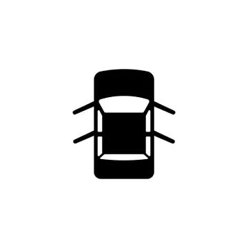 Car with Open Doors Flat Vector Icon Stock Illustration