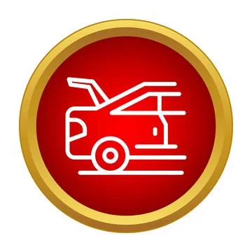 Car with open trunk moving fast delivering package Stock Illustration
