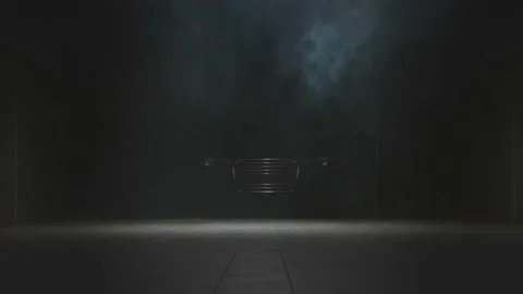 Car optics view through smoke, black background. Stock Footage 203934007