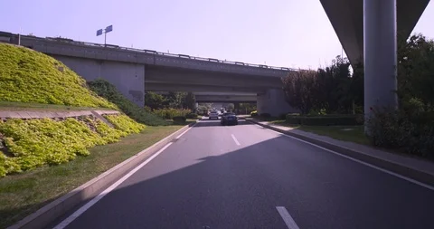 A car or bus on the road Stock Footage 125461473