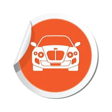 CAR ORANGE LABEL Illustrazione stock