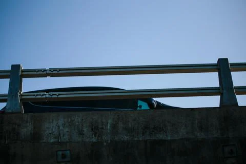 Car Over Bridge Foto stock