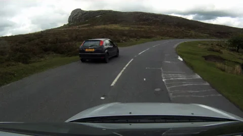 Car overtake, front POV Stock Footage 38607122