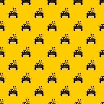 Car with padlock pattern Illustrazione stock