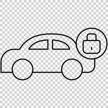 Car with padlock security symbol Stock Illustration