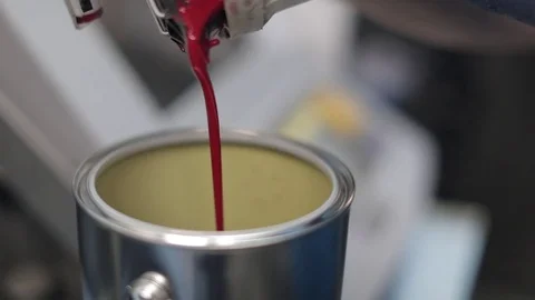 Car Paint Mixing - Adding Red Stock Footage 76080601