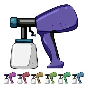 Car paint sprayer cartoon vector graphic Stock Illustration