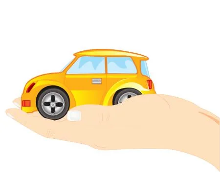 Car on palm Stock Illustration