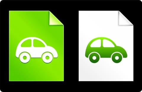 Car on Paper Set Illustrazione stock