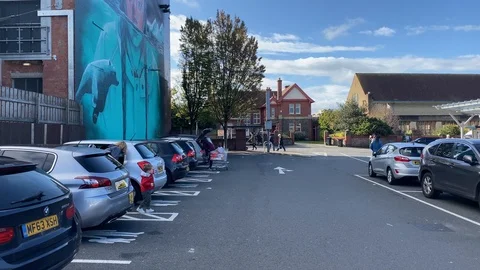 Car park with graffiti Stock Footage 118158408