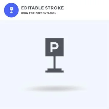 Car Park icon vector, filled flat sign, solid pictogram isolated on white, lo Ilustración de archivo