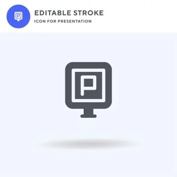 Car Park icon vector, filled flat sign, solid pictogram isolated on white, lo Stock Illustration