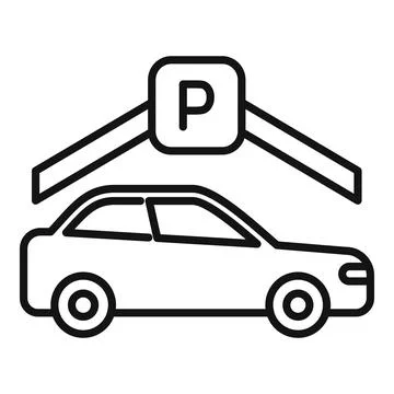 Car park line icon vector illustration Ilustración de archivo