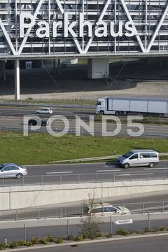 Car park, Motorway Stock Photos