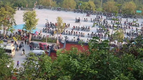 Car park on the pagoda Stock Footage 73060458
