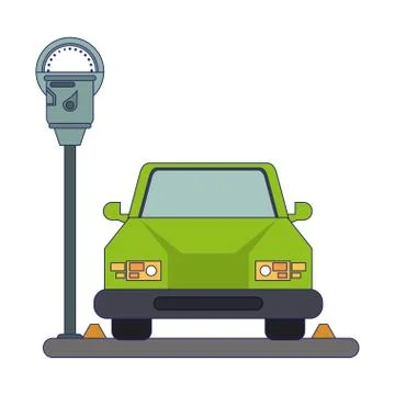 Car on park zone Ilustración de archivo