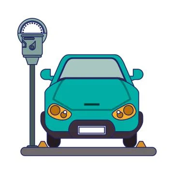 Car on park zone Ilustração Stock