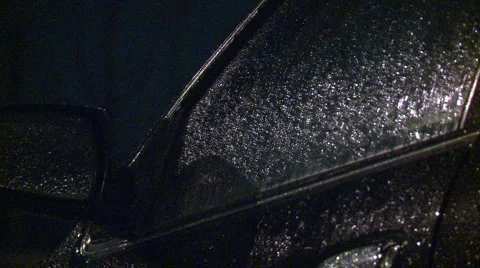 Car parked in the rain (1) Stock Footage 2680361