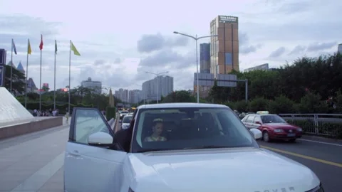 Car parked on the road Stock Footage 235276656