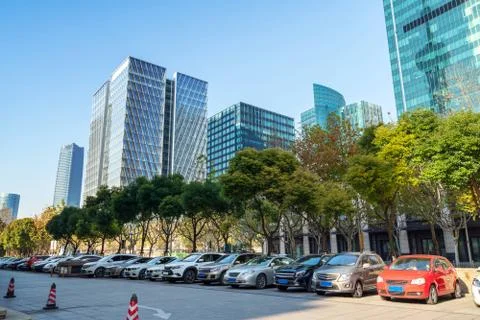 Car parked in the square Stock Photos