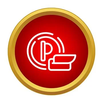 Car parking assist system flat red icon 스톡 일러스트