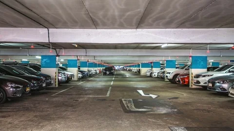 Car parking in the building time lapse Stock Footage 71608166