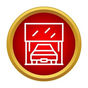 Car parking in garage web icon Stock Illustration