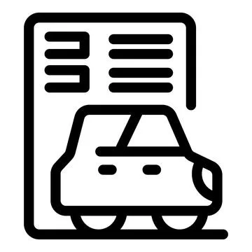 Car parking payment using mobile app bold line icon vector Illustrazione stock