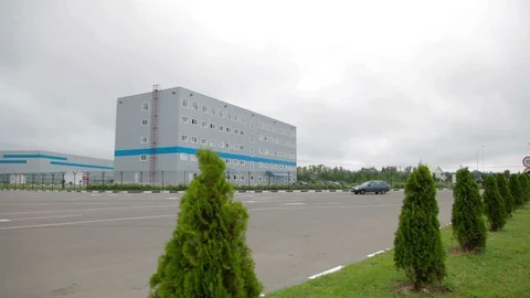 Car parking place in Warehouse complex Stock Footage 90988784
