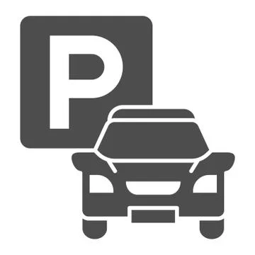 Car parking solid icon, Coworking concept, Transport parked sign on white Stockillustratie