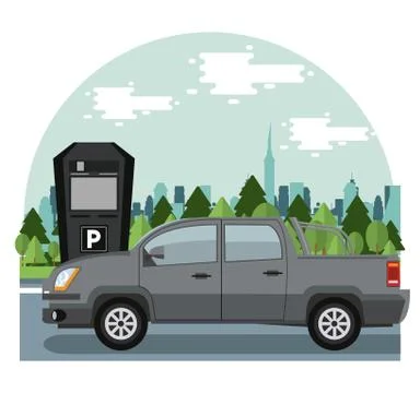 Car parking zone Ilustración de archivo