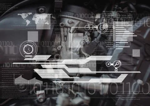 Car part with white interface Stock Illustration