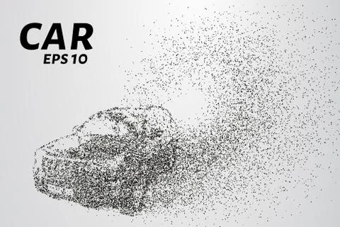Car from the particles. The car consists of small circles and dots. Vector .. Stock Illustration