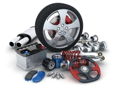 Car parts Ilustración de archivo