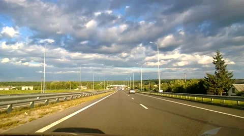 From the car passenger front POV view picturesque landscape 库存影片 68019281