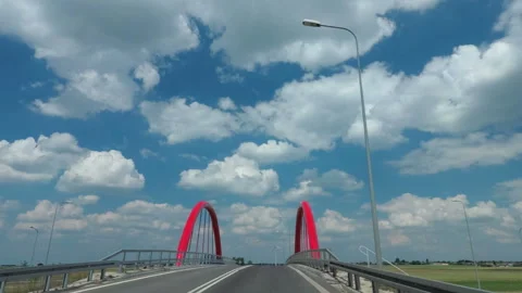  Car passes over the bridge Stock Footage 103134598